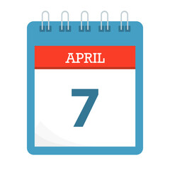 April 7 - Calendar Icon - Calendar template