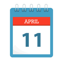April 11 - Calendar Icon - Calendar template