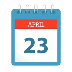 April 23 - Calendar Icon - Calendar template