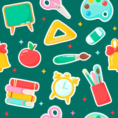 nice school pattern. back to school. cartoon vector