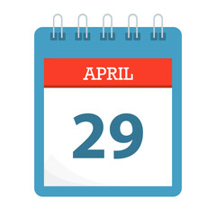 April 29 - Calendar Icon - Calendar template