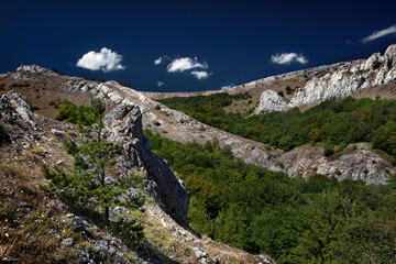 Rocks between the Big Gates (Bolshiye vorota) and the Small Gates (Malye vorota) mountain passes, Crimea