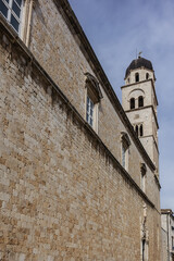 Fototapeta premium Famous Dubrovnik Franciscan Church and Monastery. Franciscan Church and Monastery (1317) - large complex belonging to the Order of the Friars Minor. Dubrovnik, Croatia.
