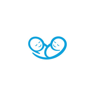 Twin Baby logo or icon design