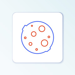 Line Moon icon isolated on white background. Colorful outline concept. Vector