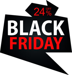 Fototapeta na wymiar 24% Discount on Special Offer. Banner for Black Friday With Twenty-four Percent Discount.