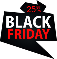 Fototapeta na wymiar 25% Discount on Special Offer. Banner for Black Friday With Twenty-five Percent Discount.