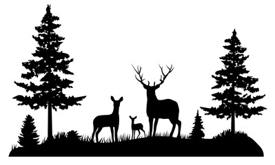 vector deer family