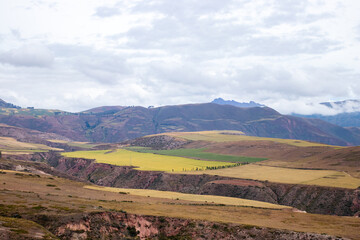 Fototapeta na wymiar Breathtaking view of the landscape over the Andes of Cusco