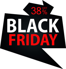 38% Discount on Special Offer. Banner for Black Friday With Thirty-eight Percent Discount.