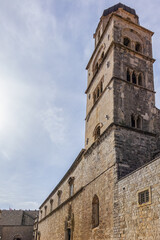 Fototapeta na wymiar Famous Dubrovnik Franciscan Church and Monastery. Franciscan Church and Monastery (1317) - large complex belonging to the Order of the Friars Minor. Dubrovnik, Croatia.