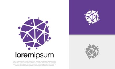 Abstract artificial intelligence logo. Innovative high tech logo template. Smart computer. machine learning. Cognitive logo. Technology Logo.