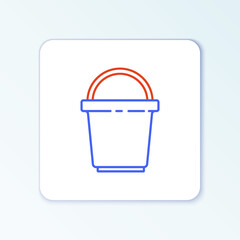 Line Bucket icon isolated on white background. Cleaning service concept. Colorful outline concept. Vector
