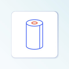 Line Paper towel roll icon isolated on white background. Colorful outline concept. Vector