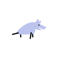 Wolf. Vector logo in bold line style