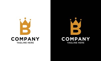 Letter B royal crown and luxury design template elements. Elegant emblem logo icon vector design. Creative badge design with corporate and business king crown. Queen symbol.