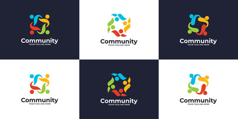 Obraz na płótnie Canvas community logo or medical clinic logo design collection