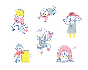 赤ちゃんのさまざまなポーズ　セット