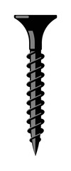 Self-tapping screw on a white background in vector EPS8