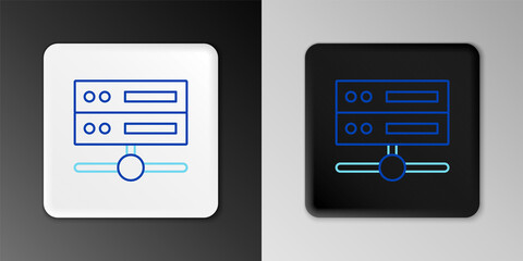 Line Server, Data, Web Hosting icon isolated on grey background. Colorful outline concept. Vector