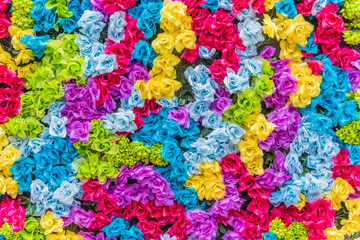 Fototapeta na wymiar Colorful floral background as a decoration of Pride Parade in Toronto, Ontario, Canada