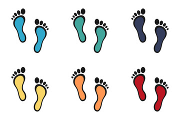 Set of web icons for feet flat design.