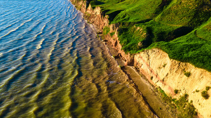 canyon cliffs seashore ocean top view