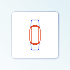 Line Smartwatch icon isolated on white background. Colorful outline concept. Vector