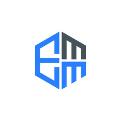 EMM logo EMM icon EMM vector EMM monogram EMM letter EMM minimalist EMM triangle EMM hexagon Unique modern flat abstract logo design 