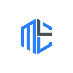 Fototapeta premium MLL logo MLL icon MLL vector MLL monogram MLL letter MLL minimalist MLL triangle MLL hexagon Unique modern flat abstract logo design 
