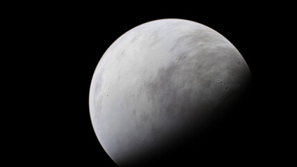 beautiful exo in space and the surface against the background of stars and galaxies in bright colors, space fantasy, space background 3d render	
