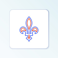 Line Fleur De Lys icon isolated on white background. Colorful outline concept. Vector © vector_v