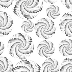 Seamless Dotted Halftone Vector Spiral Pattern or Texture