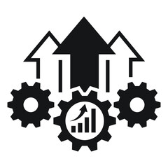 Operational excellence, production growth icon vector