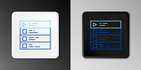 Line Music playlist icon isolated on grey background. Colorful outline concept. Vector