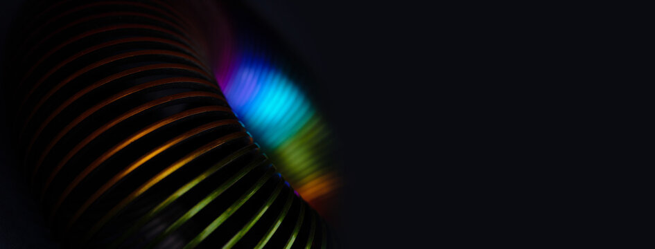 Stratching colorful  spiral, panoramic image