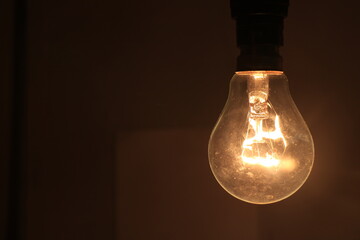 filament light bulb on the wall