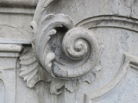 spiral in stone on an old building in Amsterdam