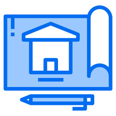 Blueprint blue line icon