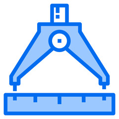 Compass blue line icon