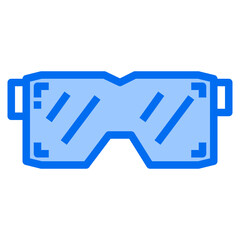eye protection blue line icon
