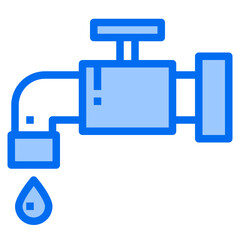 Faucet blue line icon