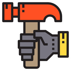 hammer line icon