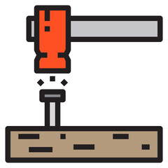 hammer line icon