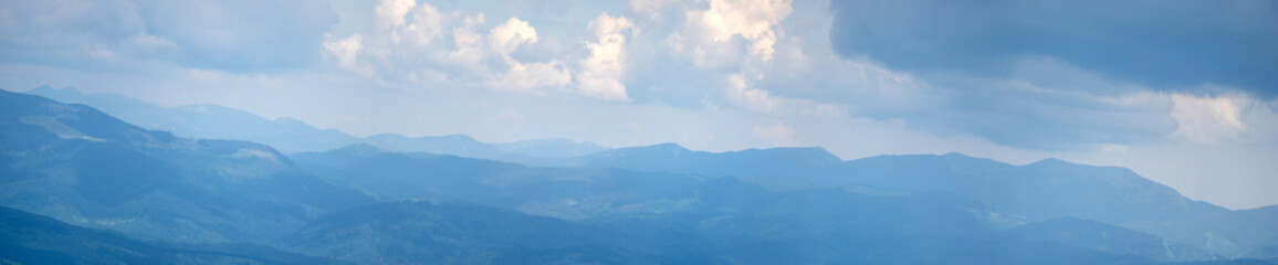 Great views of the blue mountains, which are distant