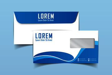 DL Envelope template with front and back. Luxury, Modern, Elegant, Professional Minimalist Business DL Size Envelope design. Vector illustration