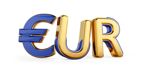 EUR currency symbol as currency of Europe 3d-illustration