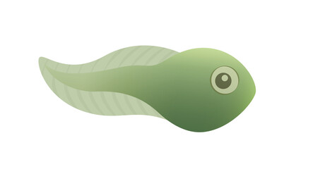 Comic tadpole, isolated vector illustration on white background.
