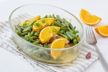 Baked Wild Alaskan Salmon Served with Green Beans
