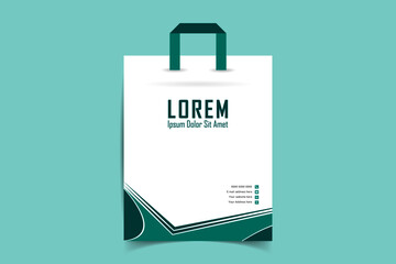 Shopping bag design template with paper bag. Hand holding Shopping bags. Black Friday. Vector illustration